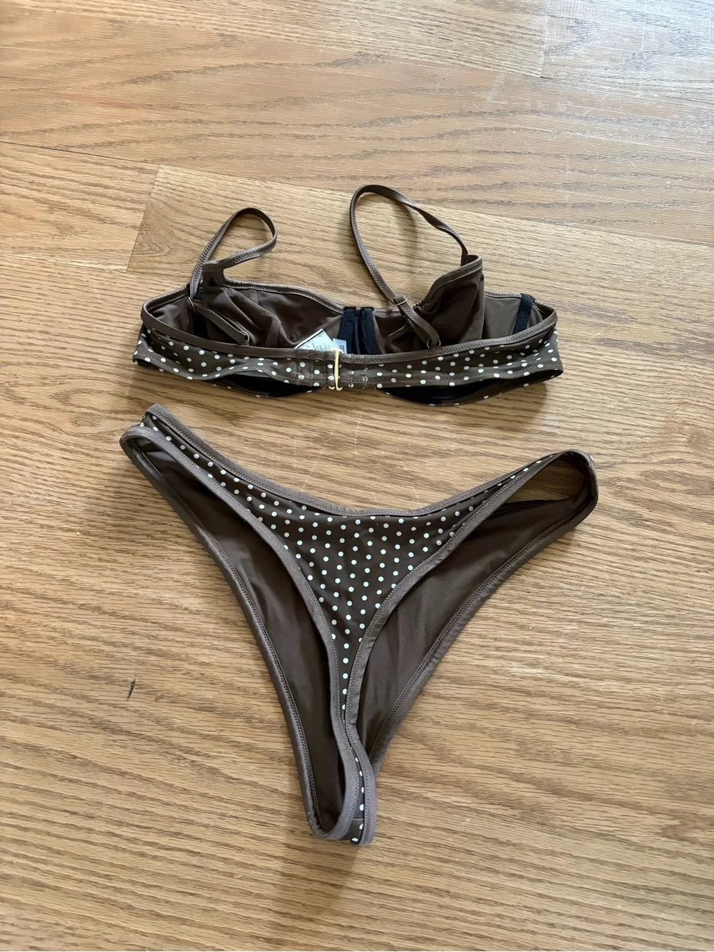 Frankie’s Bikinis Brown Polka Dot Underwire Bikini Set